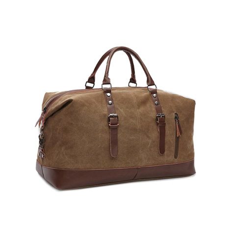 Brown Solid Travel Duffel Bag